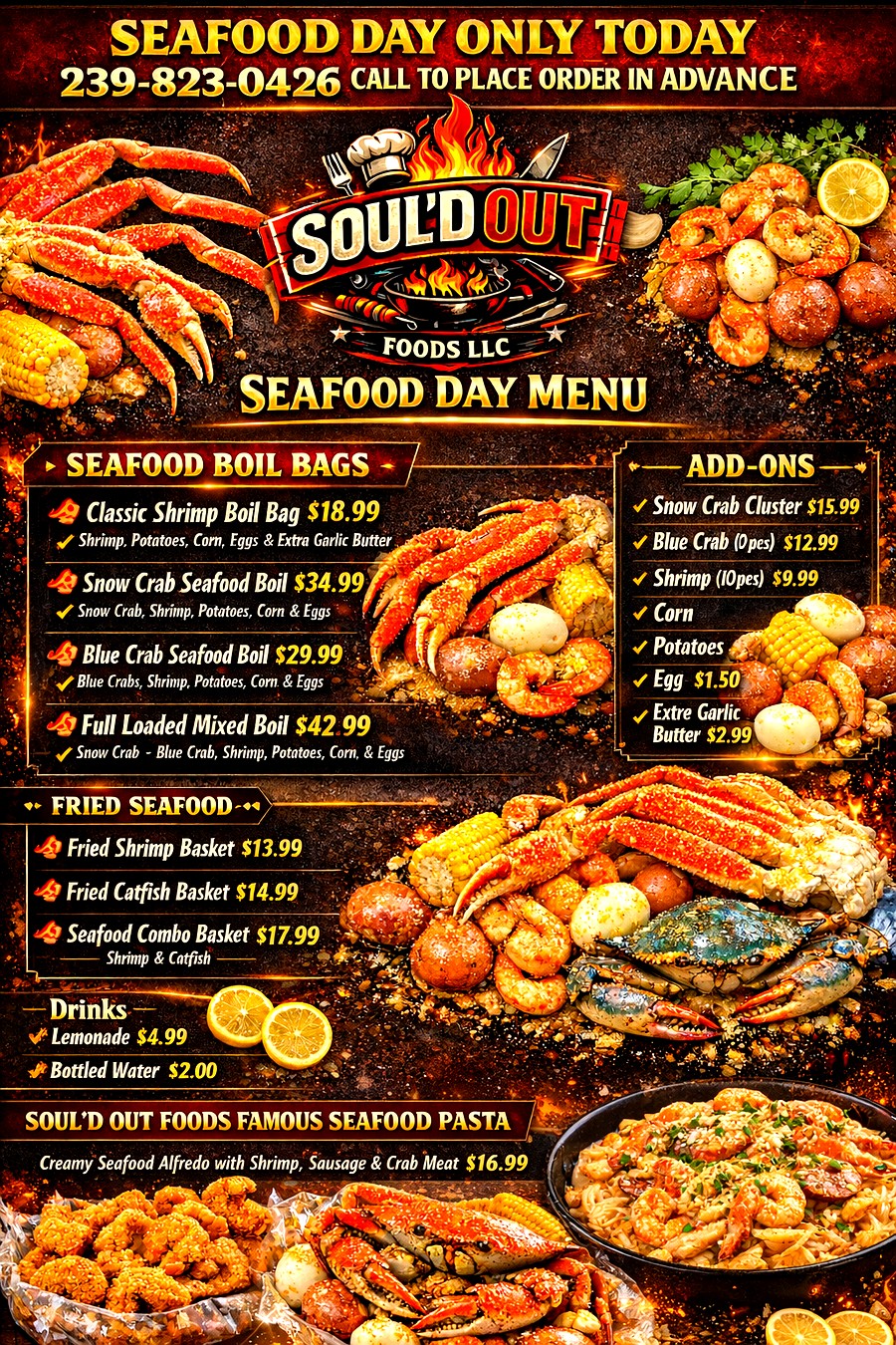 Seafood Day Menu