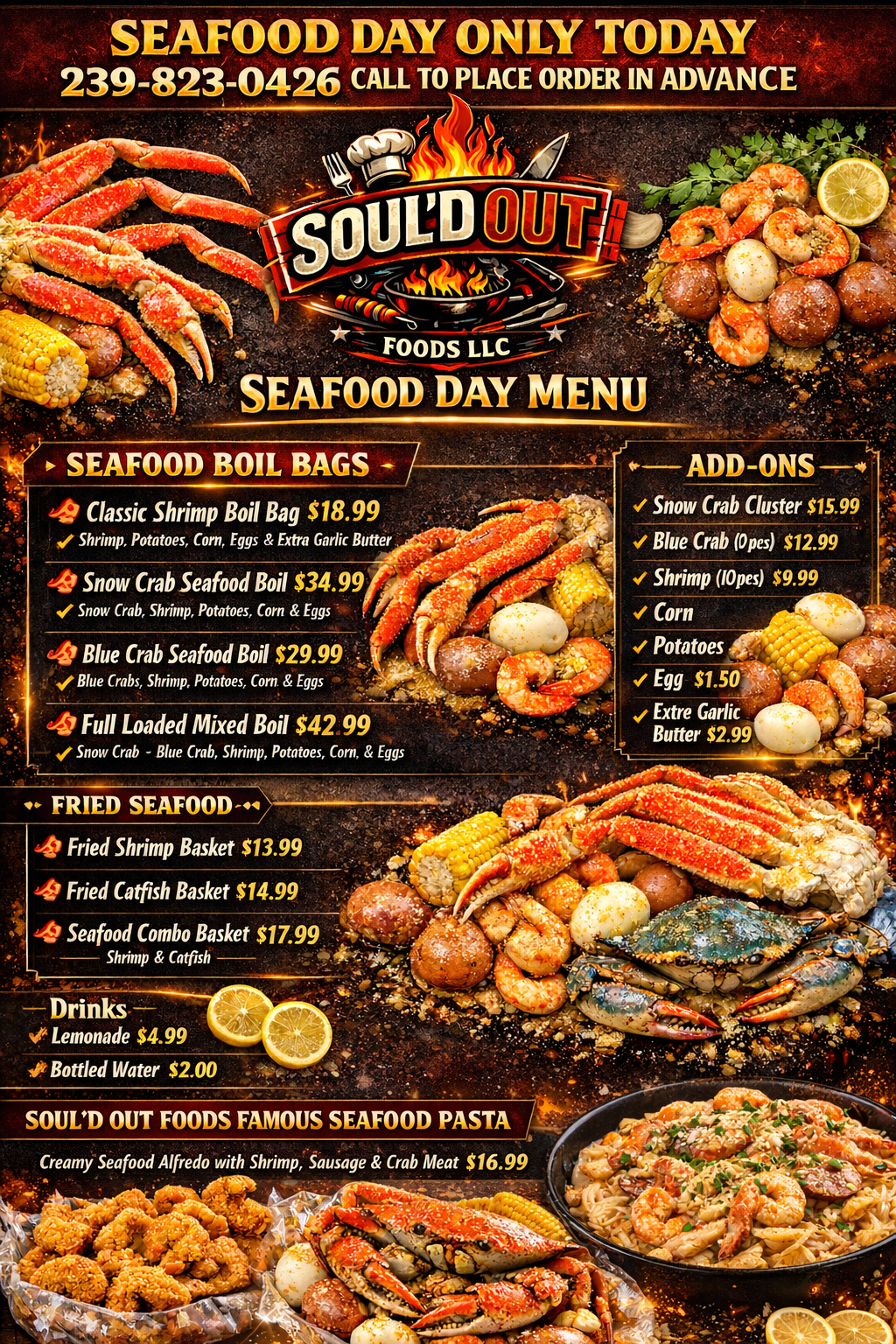 Seafood Day Menu