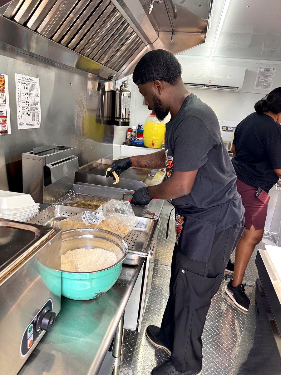 The kitchen team working together